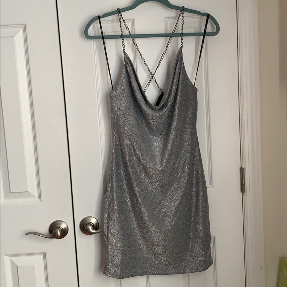 silver party dress